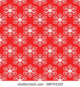 geometric pattern in floral lace style. Ethnic ornament. Vector illustration. For modern interior design, fashion textile print, wallpaper, decor panel