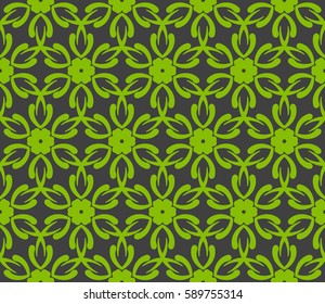 geometric pattern in floral lace style. Ethnic ornament. Vector illustration. For modern interior design, fashion textile print, wallpaper,  