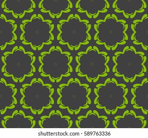 geometric pattern in floral lace style. Ethnic ornament. Vector illustration. For modern interior design, fashion textile print, wallpaper, 