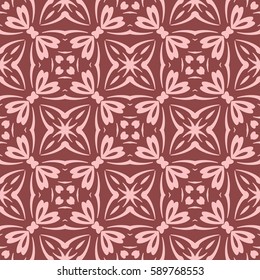geometric pattern in floral lace style. Ethnic ornament. Vector illustration. For modern interior design, fashion textile print, wallpaper,  