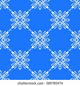 geometric pattern in floral lace style. Ethnic ornament. Vector illustration. For modern interior design, fashion textile print, wallpaper,  