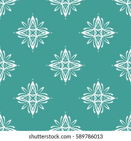 geometric pattern in floral lace style. Ethnic ornament. Vector illustration. For modern interior design, fashion textile print, wallpaper,  