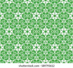 geometric pattern in floral lace style. Ethnic ornament. Vector illustration. For modern interior design, fashion textile print, wallpaper,  