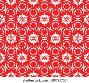 geometric pattern in floral lace style. Ethnic ornament. Vector illustration. For modern interior design, fashion textile print, wallpaper,  
