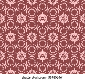 geometric pattern in floral lace style. Ethnic ornament. Vector illustration. For modern interior design, fashion textile print, wallpaper, 