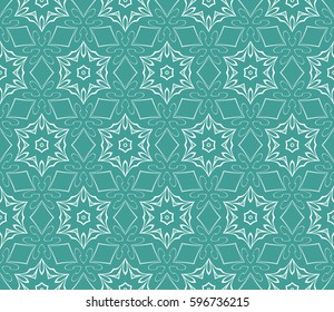 geometric pattern in floral lace style. Ethnic ornament. Vector illustration. For modern interior design, fashion textile print, wallpaper, 
