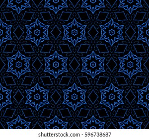 geometric pattern in floral lace style. Ethnic ornament. Vector illustration. For modern interior design, fashion textile print, wallpaper, dÃ©cor panel