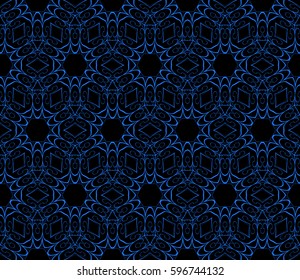 geometric pattern in floral lace style. Ethnic ornament. Vector illustration. For modern interior design, fashion textile print, wallpaper,  