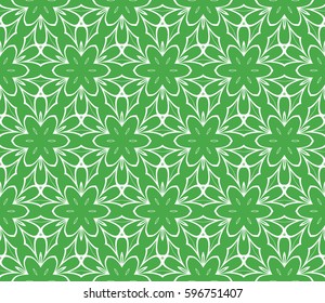 geometric pattern in floral lace style. Ethnic ornament. Vector illustration. For modern interior design, fashion textile print, wallpaper,  