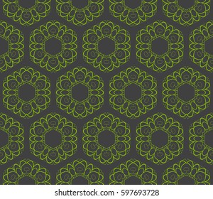 geometric pattern in floral lace style. Ethnic ornament. Vector illustration. For modern interior design, fashion textile print, wallpaper 