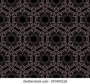 geometric pattern in floral lace style. Ethnic ornament. Vector illustration. For modern interior design, fashion textile print, wallpaper 