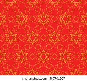 geometric pattern in floral lace style. Ethnic ornament. Vector illustration. For modern interior design, fashion textile print, wallpaper 