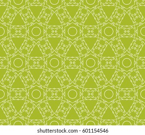 geometric pattern in floral lace style. Ethnic ornament. Vector illustration. For modern interior design, fashion textile print, wallpaper, decor panel