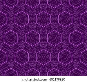 geometric pattern in floral lace style. Ethnic ornament. Vector illustration. For modern interior design, fashion textile print, wallpaper, decor panel