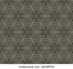 geometric pattern in floral lace style. Ethnic ornament. Vector illustration. For modern interior design, fashion textile print, wallpaper, decor panel
