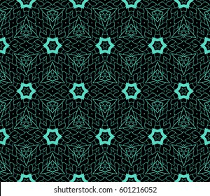 geometric pattern in floral lace style. Ethnic ornament. Vector illustration. For modern interior design, fashion textile print, wallpaper, decor panel