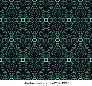 geometric pattern in floral lace style. Ethnic ornament. Vector illustration. For modern interior design, fashion textile print, wallpaper, decor panel