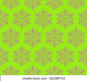 geometric pattern in floral lace style. Ethnic ornament. Vector illustration. For modern interior design, fashion textile print, wallpaper, decor panel