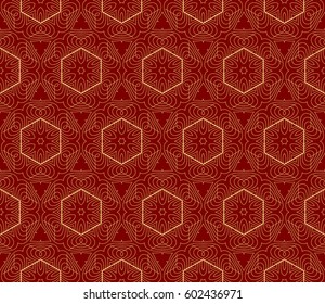 geometric pattern in floral lace style. Ethnic ornament. Vector illustration. For modern interior design, fashion textile print, wallpaper, decor panel