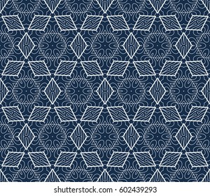 geometric pattern in floral lace style. Ethnic ornament. Vector illustration. For modern interior design, fashion textile print, wallpaper, decor panel