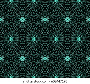 geometric pattern in floral lace style. Ethnic ornament. Vector illustration. For modern interior design, fashion textile print, wallpaper, decor panel