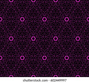 geometric pattern in floral lace style. Ethnic ornament. Vector illustration. For modern interior design, fashion textile print, wallpaper, decor panel