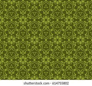 geometric pattern in floral lace style. Ethnic ornament. Vector illustration. For modern interior design, fashion textile print, wallpaper, decor panel