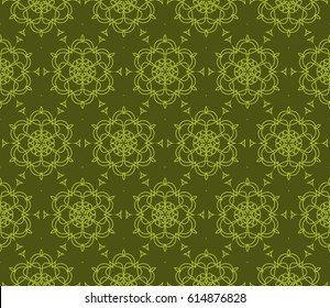 geometric pattern in floral lace style. Ethnic ornament. Vector illustration. For modern interior design, fashion textile print, wallpaper, decor panel