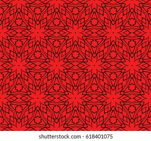 geometric pattern in floral lace style. Ethnic ornament. Vector illustration. For greeting cards, invitations, cover book, fabric, scrapbooks.