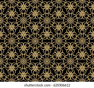 geometric pattern in floral lace style. Ethnic ornament. Vector illustration. For modern interior design, fashion textile print, wallpaper, decor panel