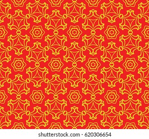 geometric pattern in floral lace style. Ethnic ornament. Vector illustration. For modern interior design, fashion textile print, wallpaper, decor panel