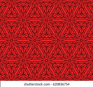 geometric pattern in floral lace style. Ethnic ornament. Vector illustration. For greeting cards, invitations, cover book, fabric, scrapbooks.