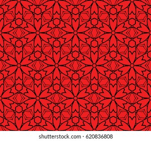 geometric pattern in floral lace style. Ethnic ornament. Vector illustration. For greeting cards, invitations, cover book, fabric, scrapbooks.