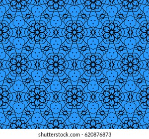 geometric pattern in floral lace style. Ethnic ornament. Vector illustration. For greeting cards, invitations, cover book, fabric, scrapbooks.
