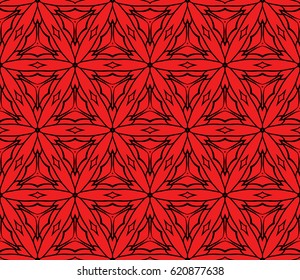 geometric pattern in floral lace style. Ethnic ornament. Vector illustration. For greeting cards, invitations, cover book, fabric, scrapbooks.