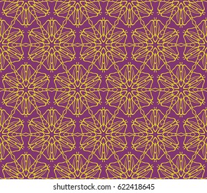 geometric pattern in floral lace style. Ethnic ornament. Vector illustration. For greeting cards, invitations, cover book, fabric, scrapbooks.