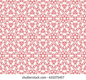 geometric pattern in floral lace style. Ethnic ornament. Vector illustration. For modern interior design, fashion textile print, wallpaper, decor panel