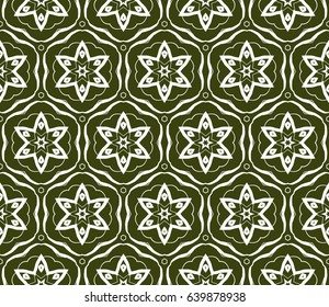 geometric pattern in floral lace style. Ethnic ornament. Vector illustration. For greeting cards, invitations, cover book, fabric, scrapbooks.