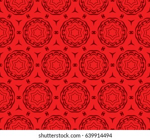 geometric pattern in floral lace style. Ethnic ornament. Vector illustration. For greeting cards, invitations, cover book, fabric, scrapbooks.