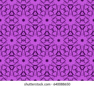 geometric pattern in floral lace style. Ethnic ornament. Vector illustration. For greeting cards, invitations, cover book, fabric, scrapbooks.