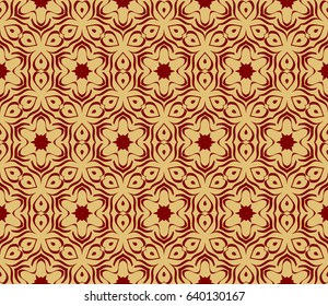 geometric pattern in floral lace style. Ethnic ornament. Vector illustration. For greeting cards, invitations, cover book, fabric, scrapbooks.