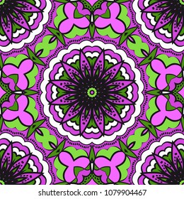 geometric pattern in floral style. Ornament. Vector illustration. For modern interior design, fashion textile print, wallpaper