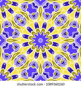 geometric pattern in floral style. Ornament. Vector illustration. For modern interior design, fashion textile print, wallpaper