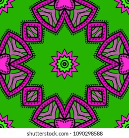 geometric pattern in floral style. Ornament. Vector illustration. For modern interior design, fashion textile print, wallpaper