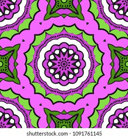 geometric pattern in floral style. Ornament. Vector illustration. For modern interior design, fashion textile print, wallpaper