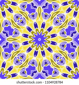 geometric pattern in floral style. Ornament. Vector illustration. For modern interior design, fashion textile print, wallpaper