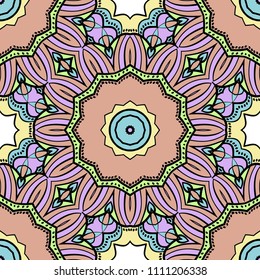 geometric pattern in floral style. Ornament. Vector illustration. For modern interior design, fashion textile print, wallpaper