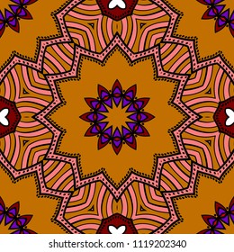 geometric pattern in floral style. Ornament. Vector illustration. For modern interior design, fashion textile print, wallpaper