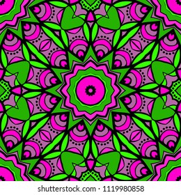 geometric pattern in floral style. Ornament. Vector illustration. For modern interior design, fashion textile print, wallpaper