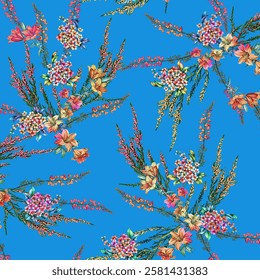 Geometric Pattern Flowers and leaves hand made